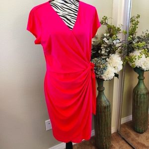 NWOT INC pink wrap dress